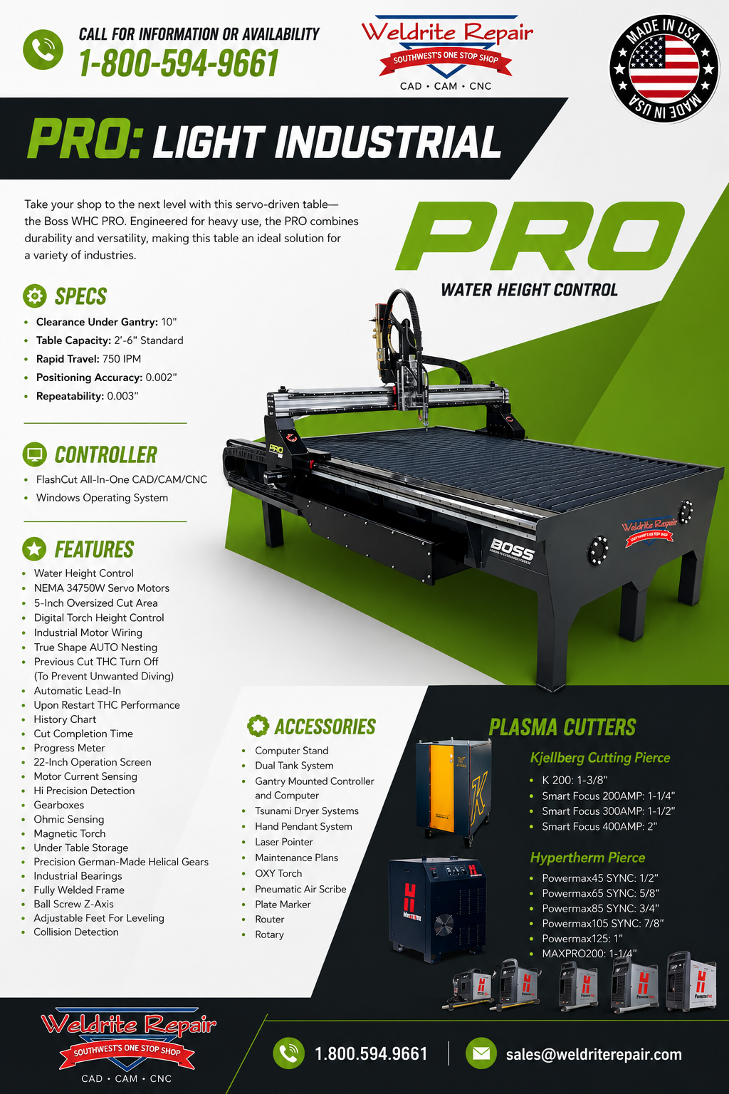 PRO: Light Industrial CNC Plasma Table