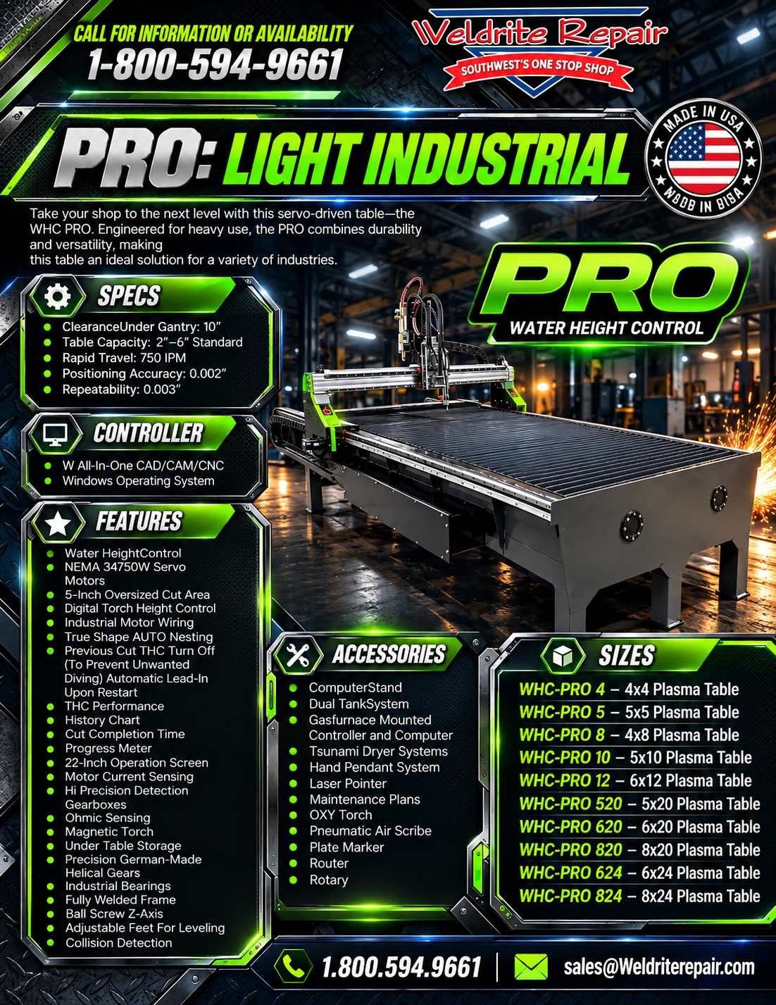 PRO: Light Industrial CNC Plasma Table