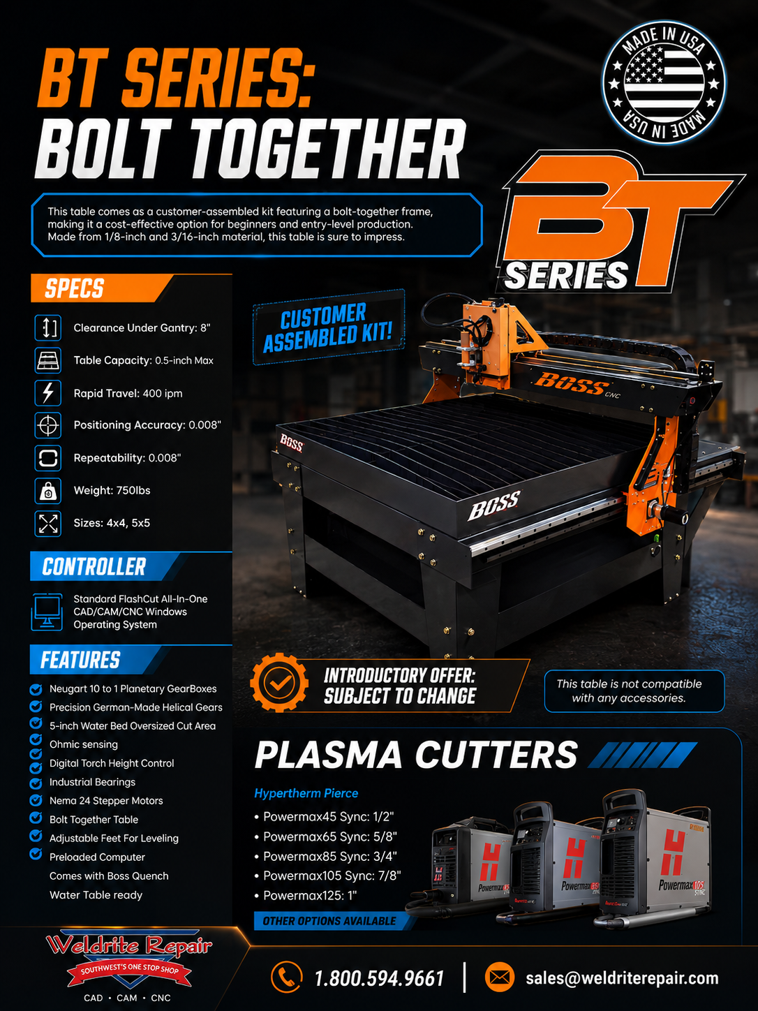 BT Series – Bolt Together CNC Plasma Table
