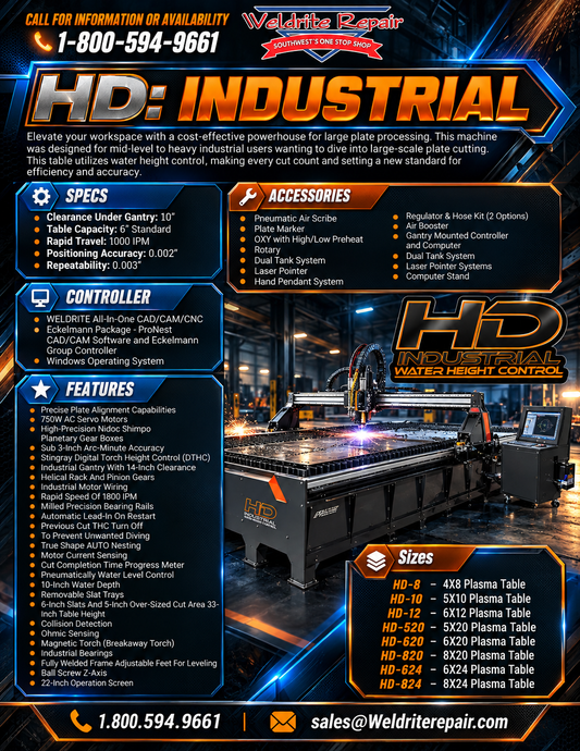 HD Industrial — Water Height Control Plasma Table