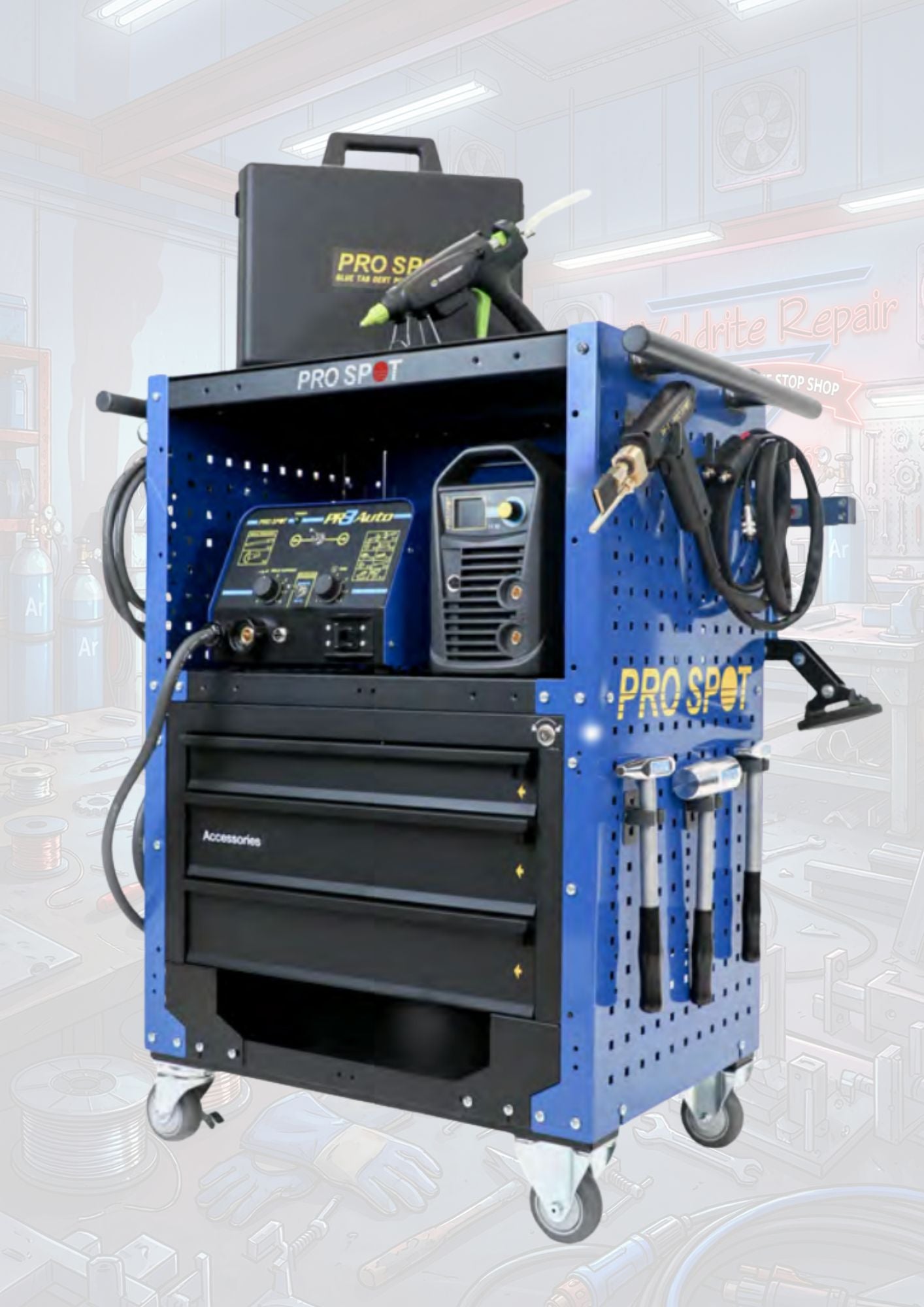 MWS-GTK-AL-ST | ALUMINUM, STEEL AND GLUE DENT REPAIR STATION